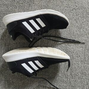 Adidas Black and White Sneakers with Signature Stripes